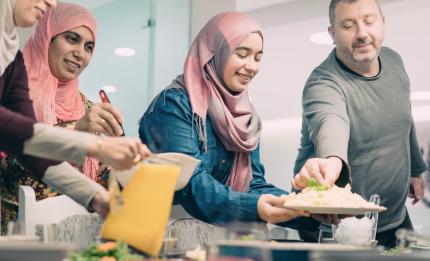 Family eating together