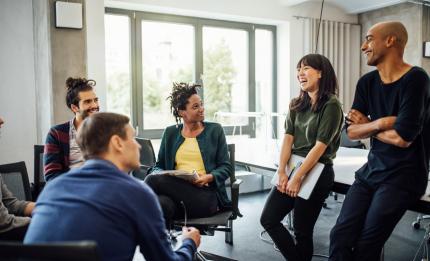 A team meeting about diversity