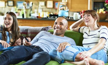 group of friends watching something together