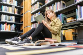 young woman reading