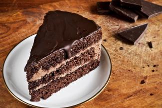 a slice of chocolate cake